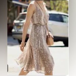 Banana Republic Neutral Snakeskin Print Midi Dress - Size M
